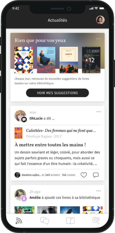 Ecran actualités application Gleeph