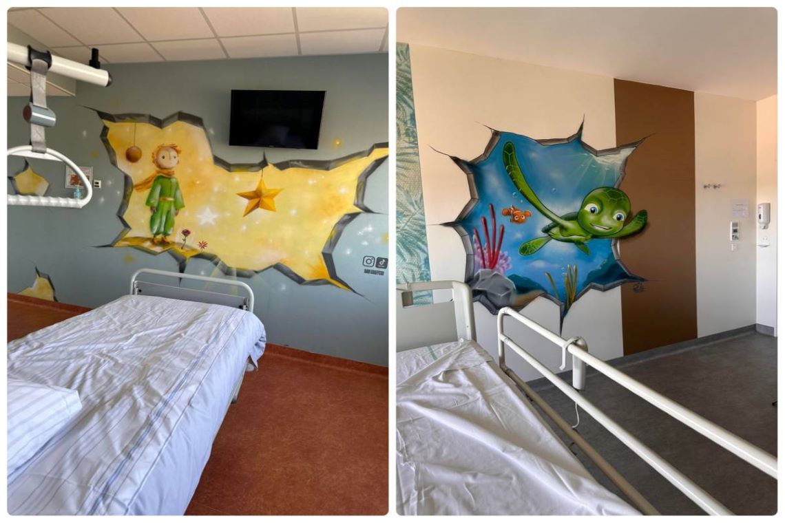 Bam le Graffeur créations à l'hôpital